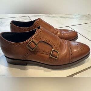Cole Haan Tan Leather Double Monk Strap Shoes